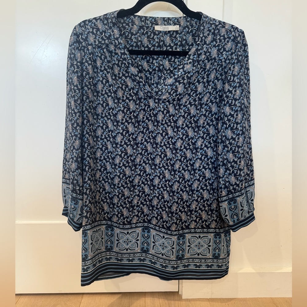 Dalia Blue Boxy Blouse with Relaxed Fit